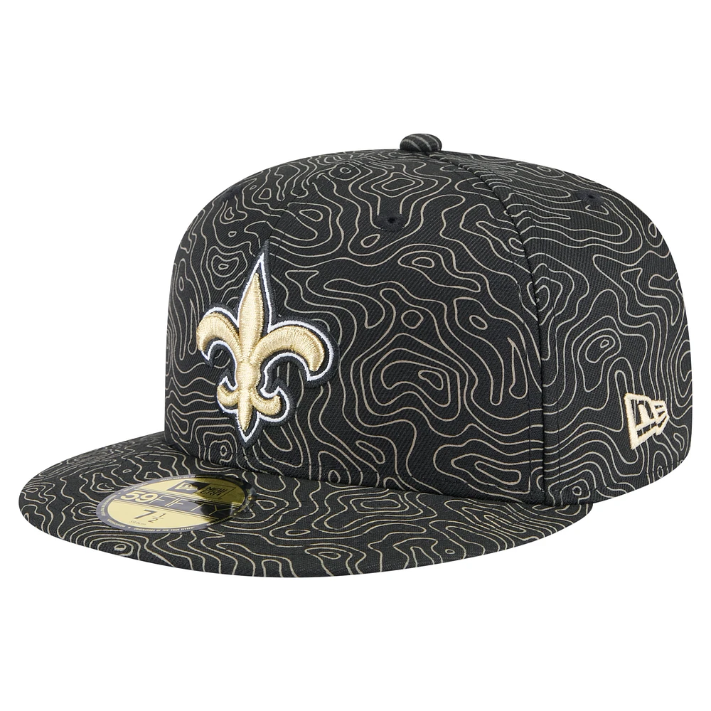 Men's New Era Black New Orleans Saints Geo 59FIFTY Fitted Hat
