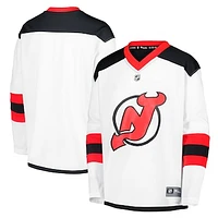 Youth Fanatics White New Jersey Devils Away Replica Blank Jersey