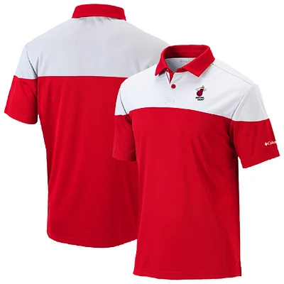 Men's Columbia Red Miami Heat Omni-Wick Best Ball Polo