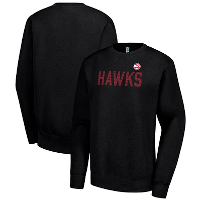 Women's G-III 4Her by Carl Banks Black Atlanta Hawks Dot Print Team Graphic Fleece Pullover Sweatshirt
