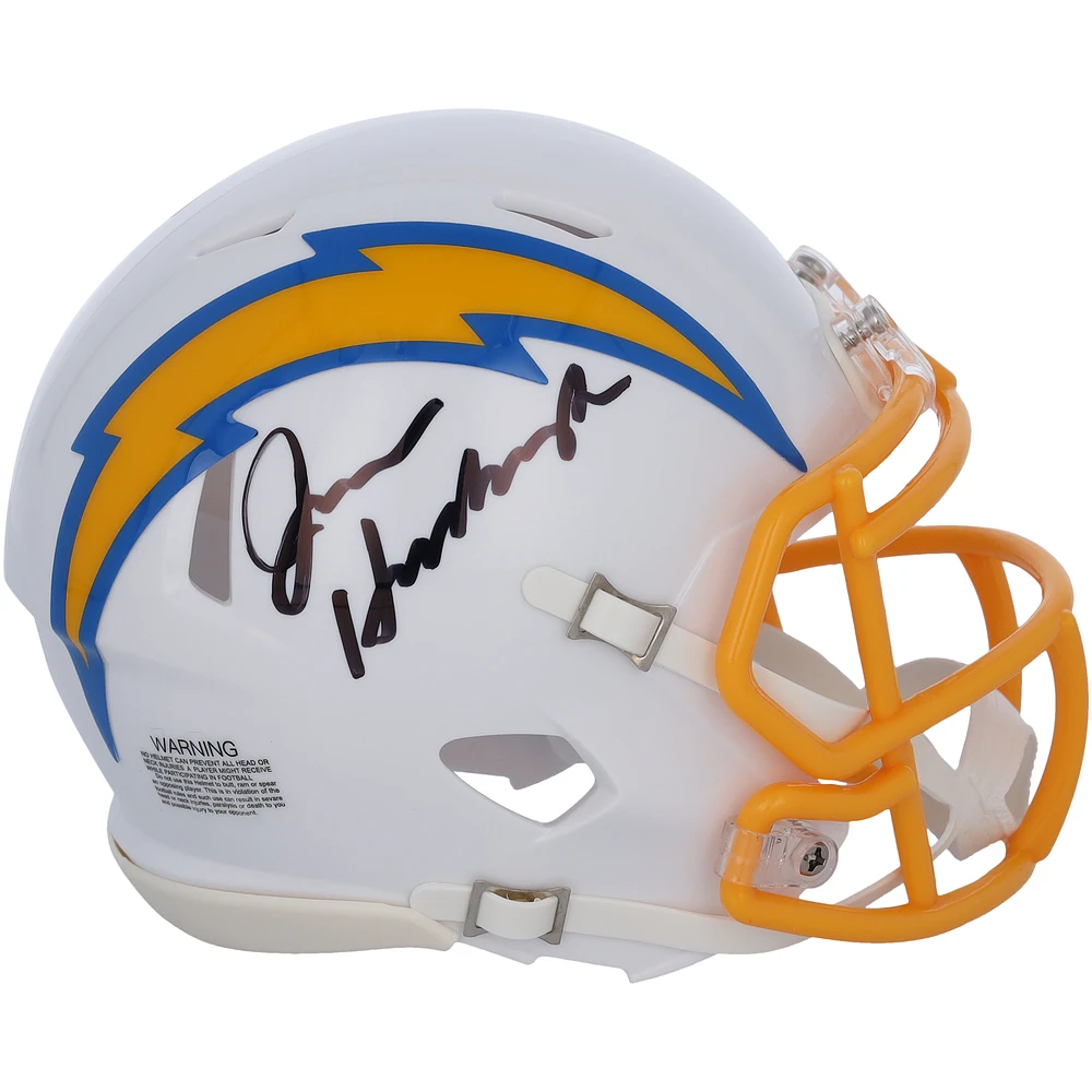 Jim Harbaugh Los Angeles Chargers Autographed Riddell White Speed Mini Helmet