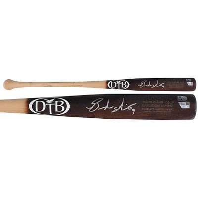 Brandon Nimmo New York Mets Autographed Game-Used Brown Natural DoveTail Bat from the 2023 MLB Season