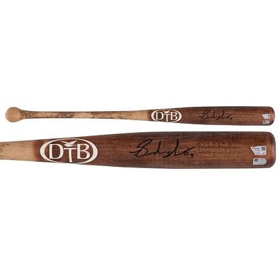 Brandon Nimmo New York Mets Autographed Game-Used Tan DoveTail Bat from the 2023 MLB Season - RG13308685