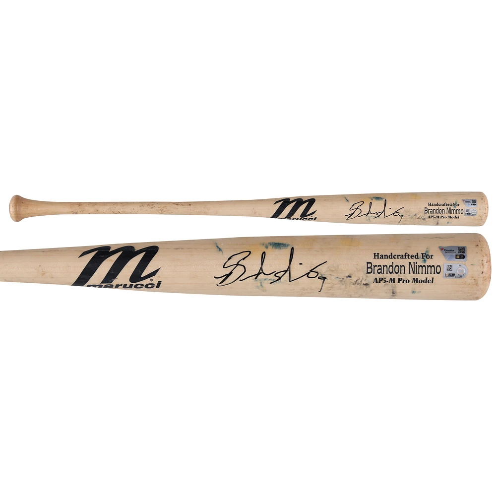 Brandon Nimmo New York Mets Autographed Game-Used Natural Marucci Bat from the 2023 MLB Season