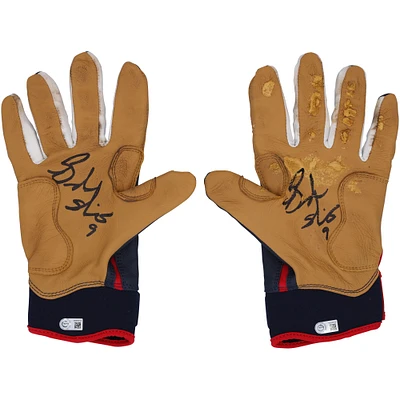 Brandon Nimmo New York Mets Autographed Game-Used Navy Bruce Bolt Batting Gloves from the 2023 MLB Season