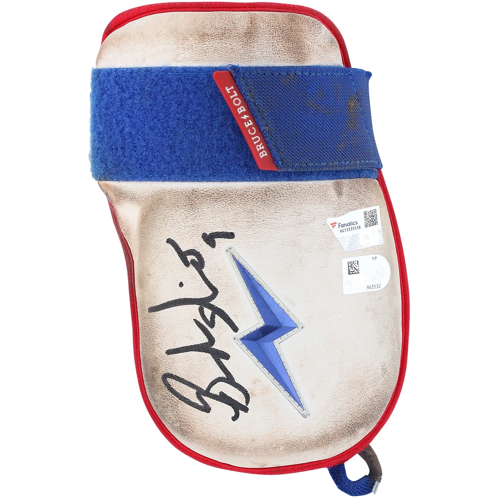 Brandon Nimmo New York Mets Autographed Game-Used Bruce Bolt Hand Guard from the 2023 MLB Season