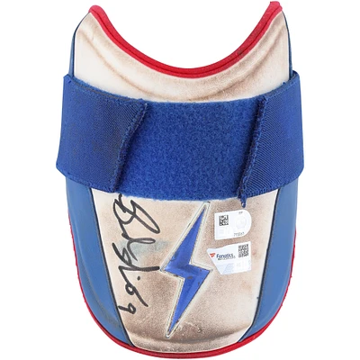 Brandon Nimmo New York Mets Autographed Game-Used White Bruce Bolt Elbow Guard from the 2023 MLB Season