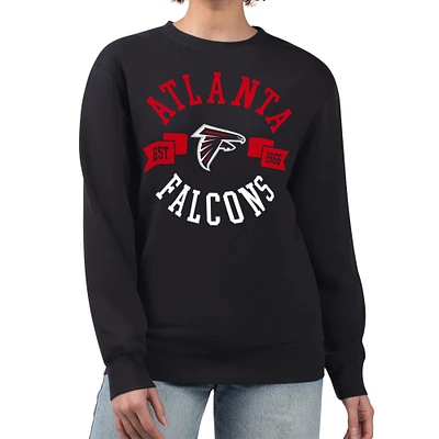 Women's G-III 4Her by Carl Banks Black Atlanta Falcons Large Team Graphic Fleece Pullover Sweatshirt