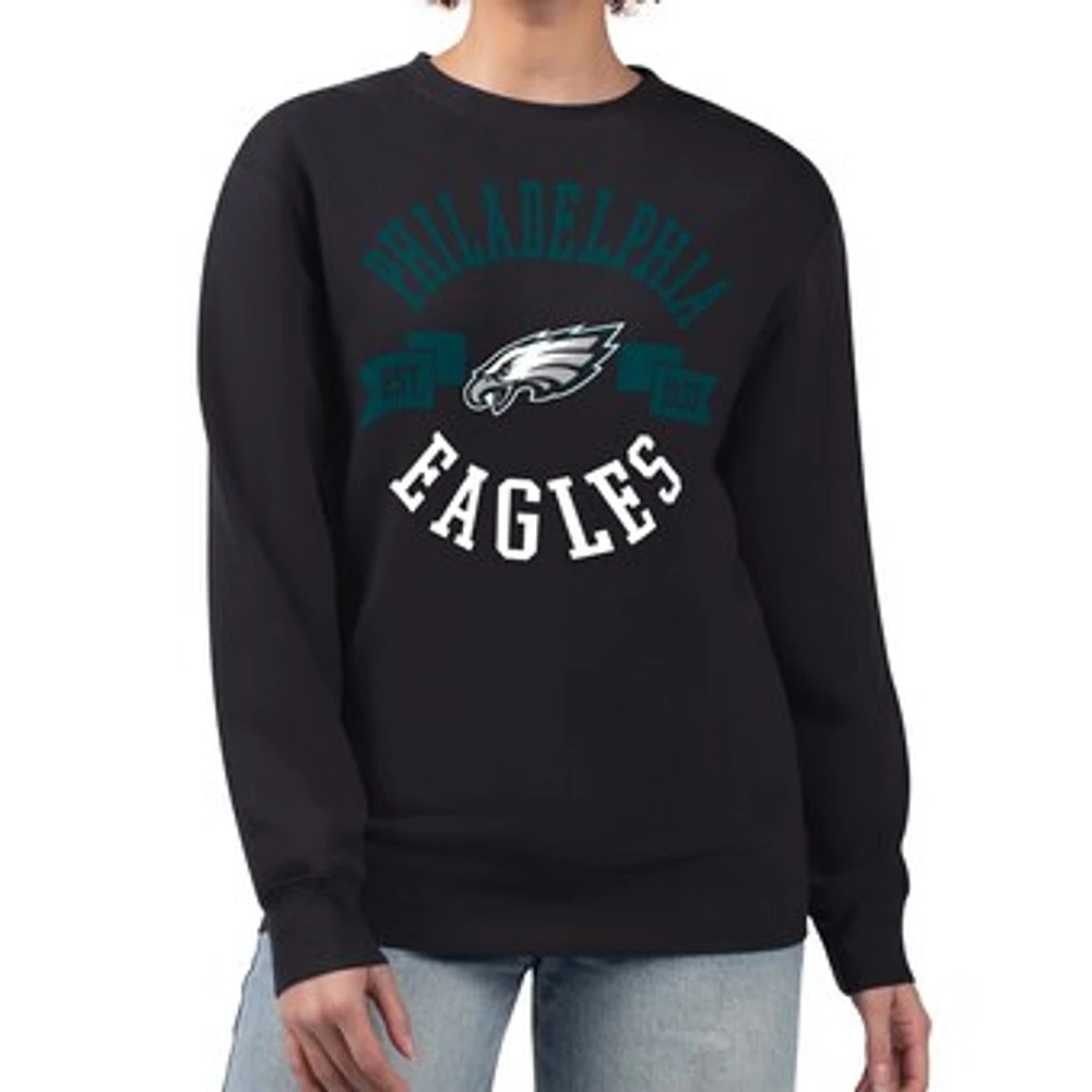 Women's G-III 4Her by Carl Banks Philadelphia Eagles Large Team Graphic Fleece Pullover Sweatshirt