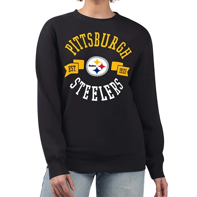 Women's G-III 4Her by Carl Banks Pittsburgh Steelers Large Team Graphic Fleece Pullover Sweatshirt