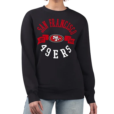 Women's G-III 4Her by Carl Banks Black San Francisco 49ers Large Team Graphic Fleece Pullover Sweatshirt