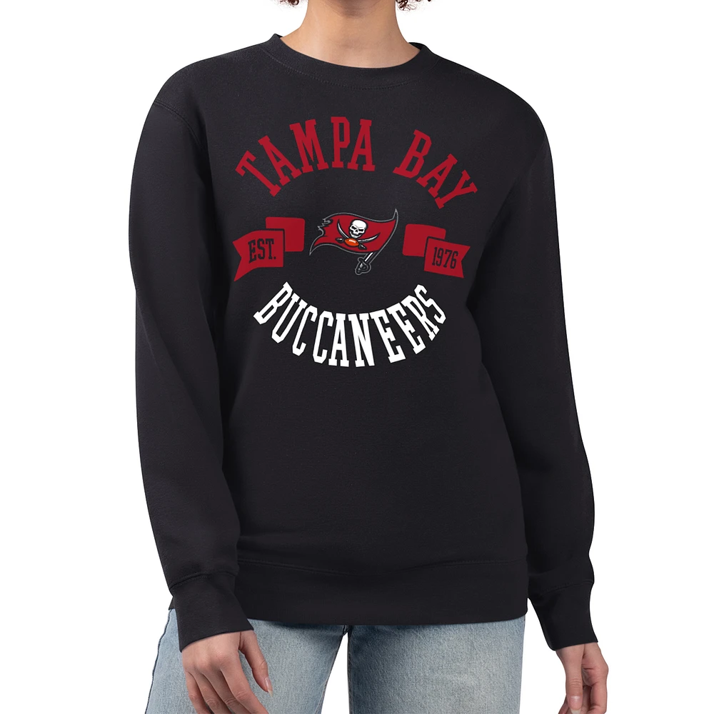 Women's G-III 4Her by Carl Banks Black Tampa Bay Buccaneers Large Team Graphic Fleece Pullover Sweatshirt