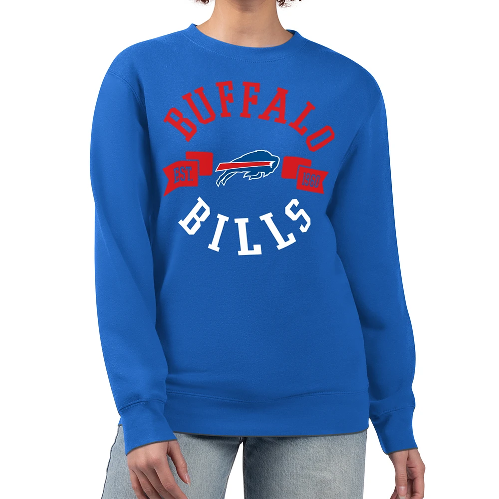 Women's G-III 4Her by Carl Banks Royal Buffalo Bills Large Team Graphic Fleece Pullover Sweatshirt