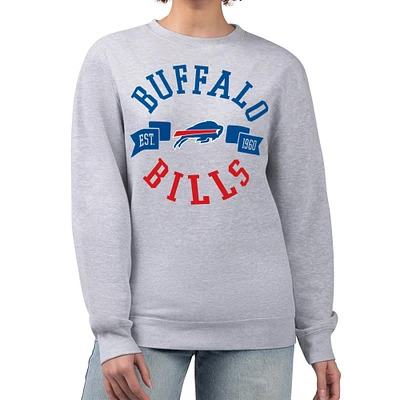 Women's G-III 4Her by Carl Banks Heather Gray Buffalo Bills Large Team Graphic Fleece Pullover Sweatshirt