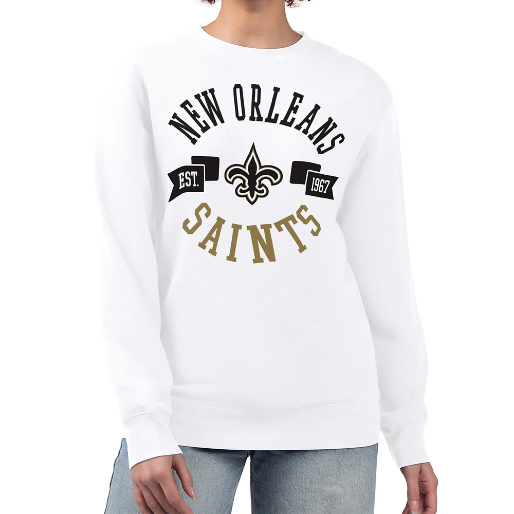 Women's G-III 4Her by Carl Banks New Orleans Saints Large Team Graphic Fleece Pullover Sweatshirt