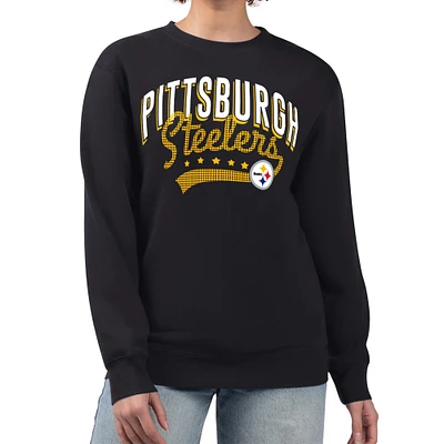 Women's G-III 4Her by Carl Banks Pittsburgh Steelers Filigree Logo Graphic Fleece Pullover Sweatshirt