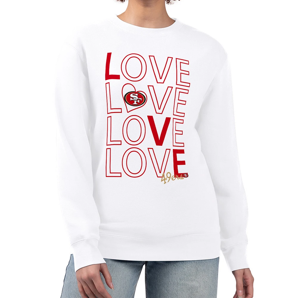 Women's G-III 4Her by Carl Banks San Francisco 49ers Lots of Love Graphic Fleece Pullover Sweatshirt