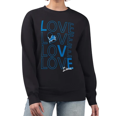 Women's G-III 4Her by Carl Banks Detroit Lions Lots of Love Graphic Fleece Pullover Sweatshirt
