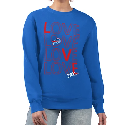 Women's G-III 4Her by Carl Banks Royal Buffalo Bills Lots of Love Graphic Fleece Pullover Sweatshirt