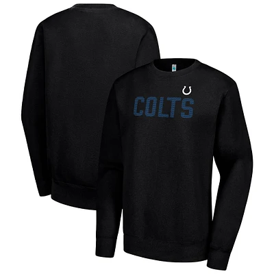 Women's G-III 4Her by Carl Banks Black Indianapolis Colts Dot Print Team Graphic Fleece Pullover Sweatshirt
