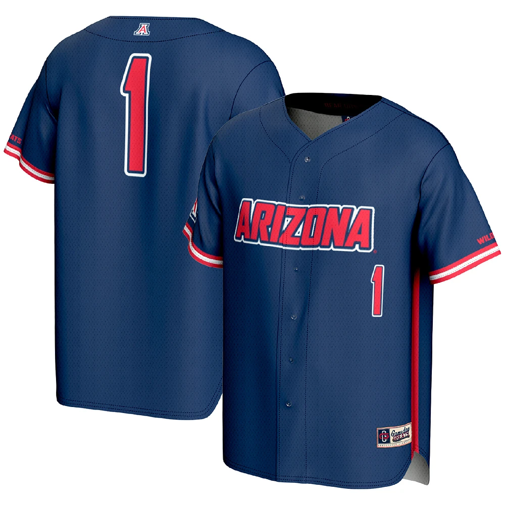 Men's GameDay Greats #1 Navy Arizona Wildcats Lightweight Baseball Fashion Jersey
