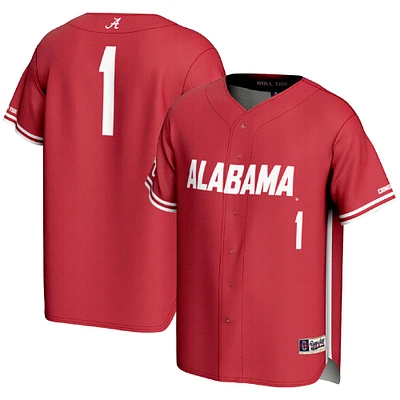 Youth GameDay Greats #1 Crimson Alabama Tide Lightweight Baseball Fashion Jersey