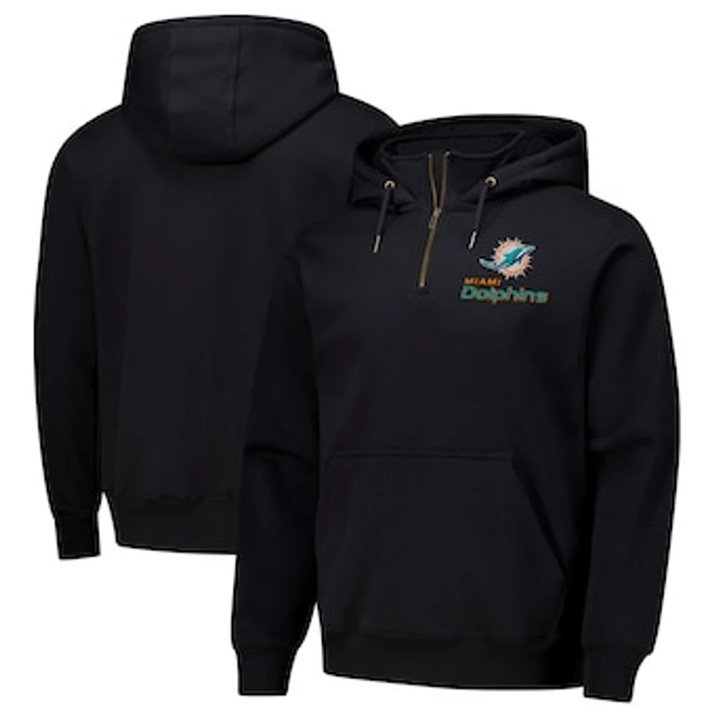 Unisex Dunbrooke Black Miami Dolphins Defender Quarter-Zip Hoodie