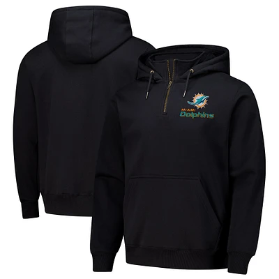 Unisex Dunbrooke Black Miami Dolphins Defender Quarter-Zip Hoodie