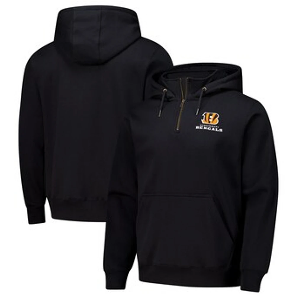 Unisex Dunbrooke Black Cincinnati Bengals Defender Quarter-Zip Hoodie