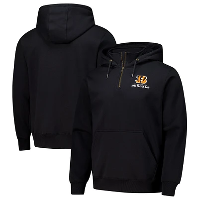 Unisex Dunbrooke Black Cincinnati Bengals Defender Quarter-Zip Hoodie