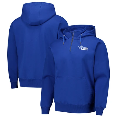 Unisex Dunbrooke Blue Detroit Lions Defender Quarter-Zip Hoodie