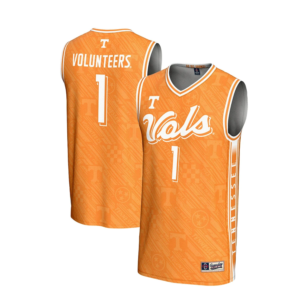 Youth GameDay Greats #1 Tennessee Orange Volunteers Lightweight Highlight Print Basketball Jersey