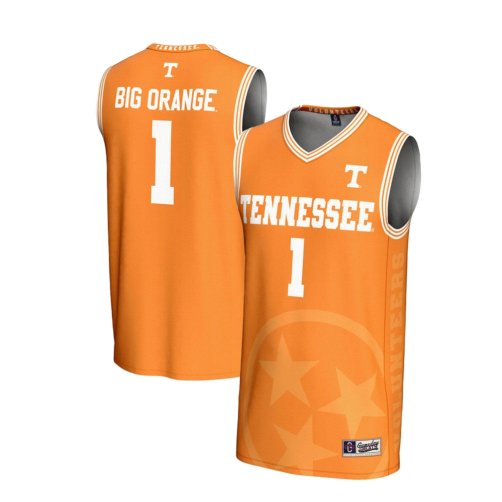 Unisex GameDay Greats #1 Tennessee Orange Volunteers Lightweight Icon Print Basketball Jersey