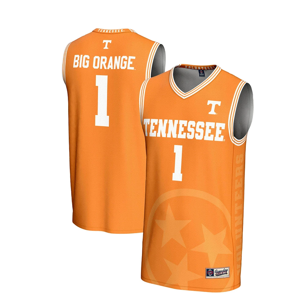 Youth GameDay Greats #1 Tennessee Orange Volunteers Lightweight Icon Print Basketball Jersey