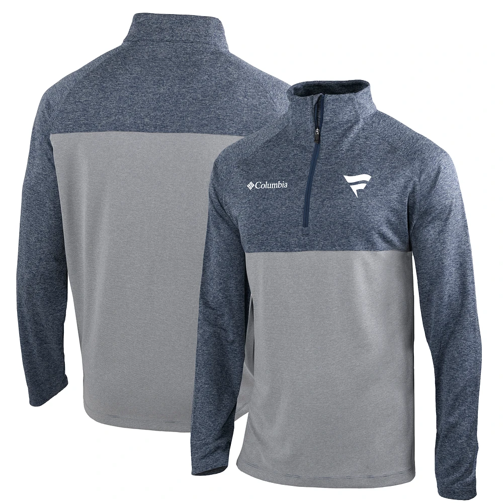 Men's Columbia Navy Fanatics Omni-Wick Rockin' It Raglan Quarter-Zip Top