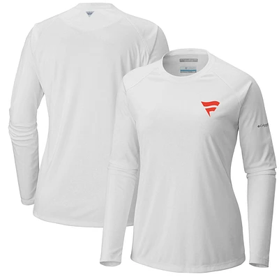 Women's Columbia White Fanatics Omni-Shade Tidal Tee II Raglan Long Sleeve T-Shirt