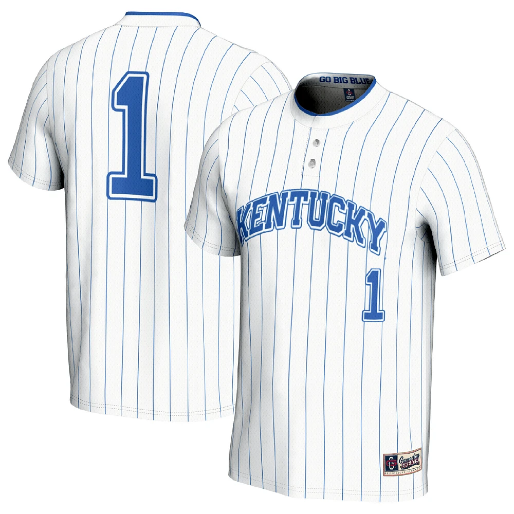 Unisex GameDay Greats #1 White Kentucky Wildcats Lightweight Softball Fashion Jersey