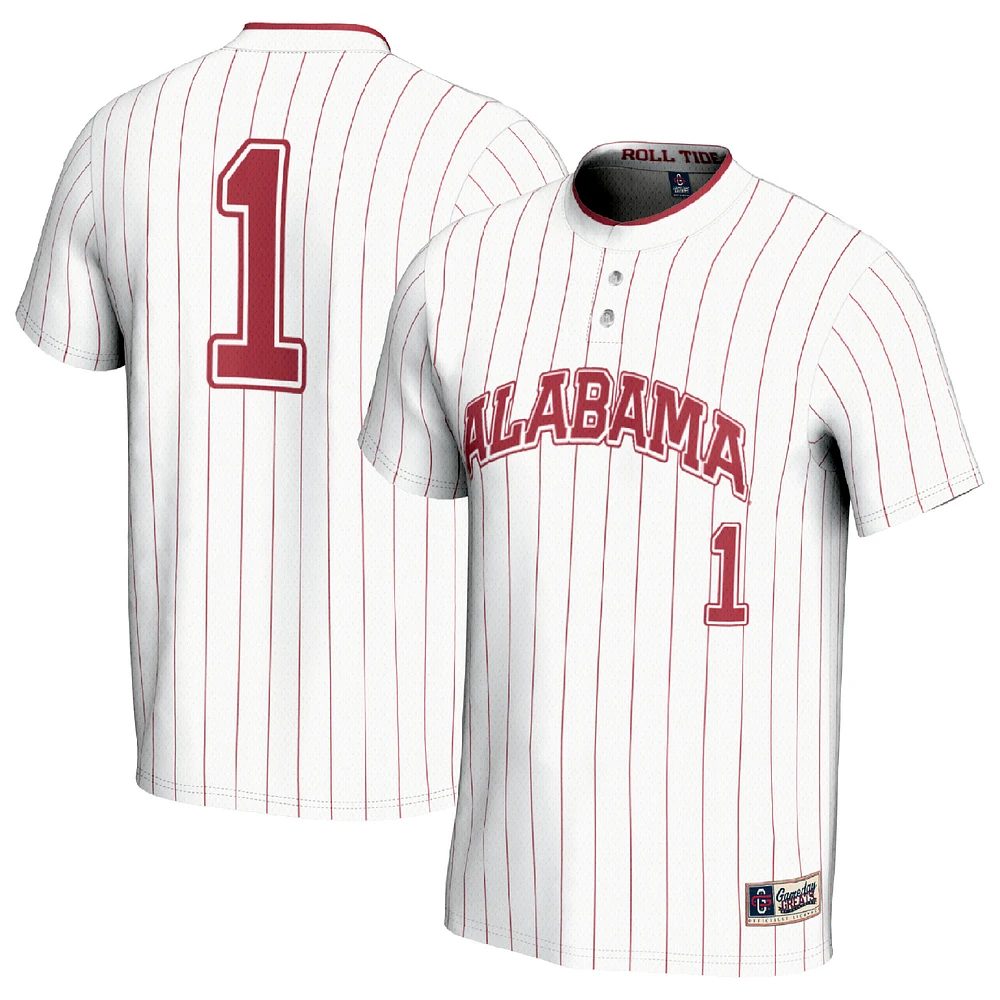 Unisex GameDay Greats #1 Crimson/White Alabama Crimson Tide Lightweight Softball Fashion Jersey