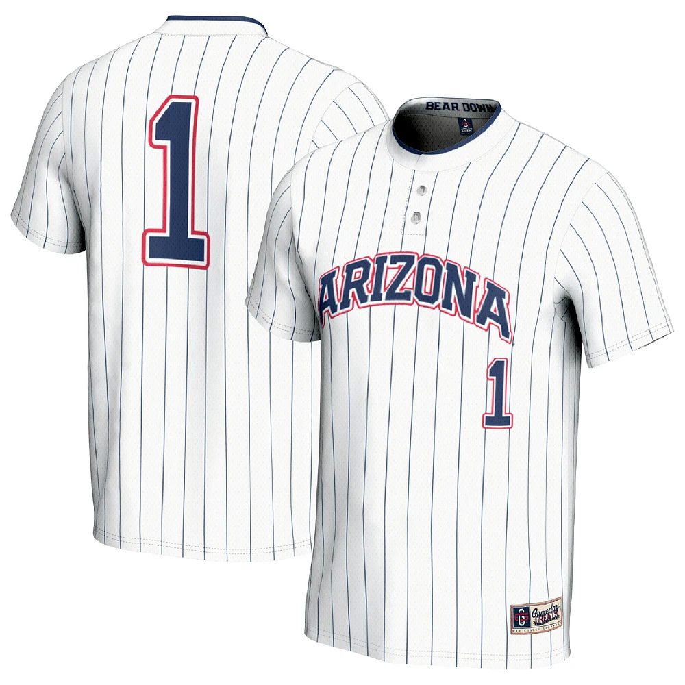 Unisex GameDay Greats #1 White Arizona Wildcats Lightweight Softball Fashion Jersey