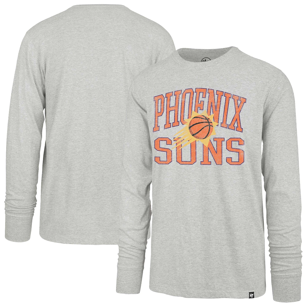 Men's '47 Gray Phoenix Suns First Rate Franklin Long Sleeve T-Shirt