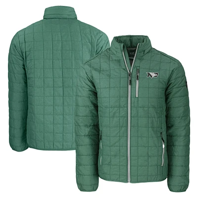 Men's Cutter & Buck Hunter Green North Dakota Rainier PrimaLoft Eco Insulated Full-Zip Puffer Jacket
