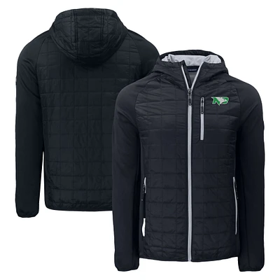 Men's Cutter & Buck Black North Dakota Rainier PrimaLoft Eco Full-Zip Hybrid Jacket