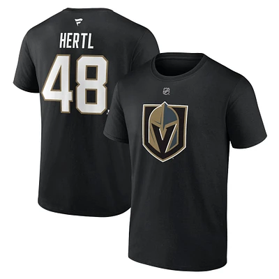 Men's Fanatics Tomas Hertl Black Vegas Golden Knights Authentic Stack Name & Number T-Shirt