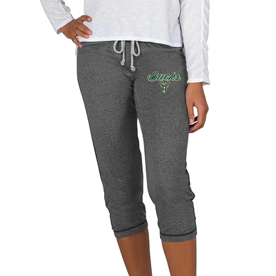 Women's Concepts Sport Charcoal Milwaukee Bucks Quest Knit Capri Pants