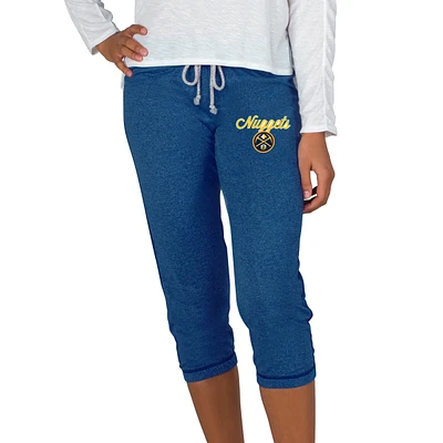 Women's Concepts Sport Navy Denver Nuggets Quest Knit Capri Pants