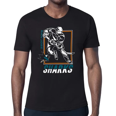 Men's Starter Black San Jose Sharks Player Grid T-Shirt