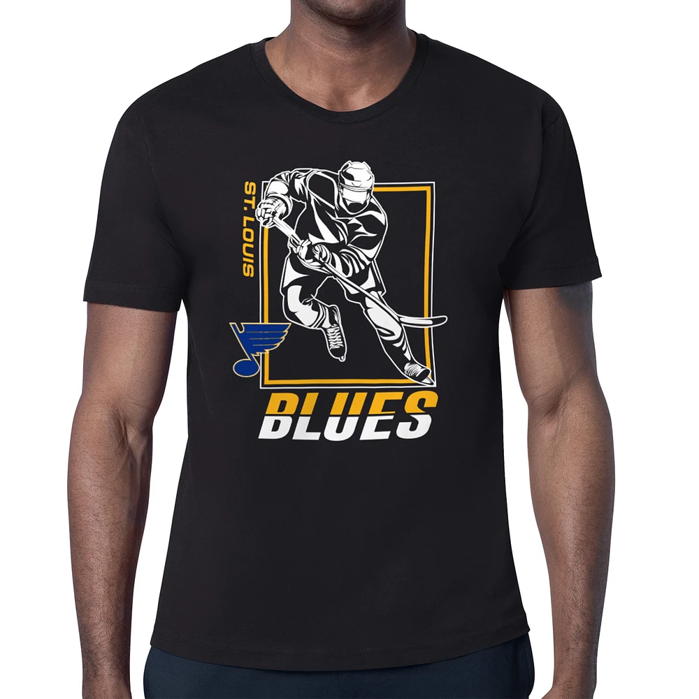 Men's Starter Black St. Louis Blues Player Grid T-Shirt