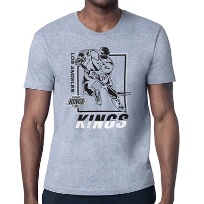 Men's Starter Heather Gray Los Angeles Kings Player Grid T-Shirt