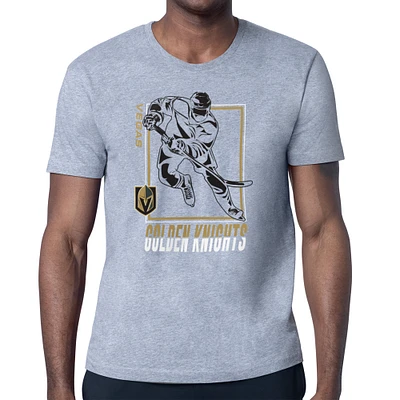 Men's Starter Heather Gray Vegas Golden Knights Player Grid T-Shirt