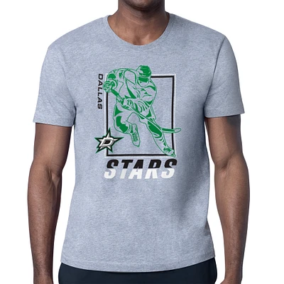 Men's Starter Heather Gray Dallas Stars Player Grid T-Shirt